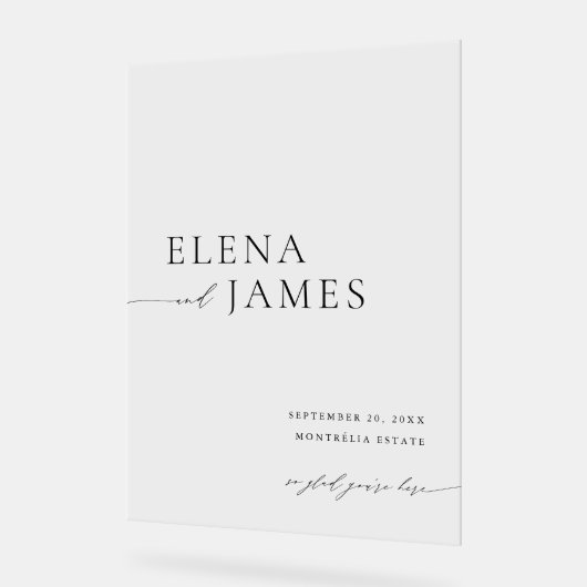 Acryl Moderne Minimale Bruiloft Welkomstbord Acryl Bord (Hoek)