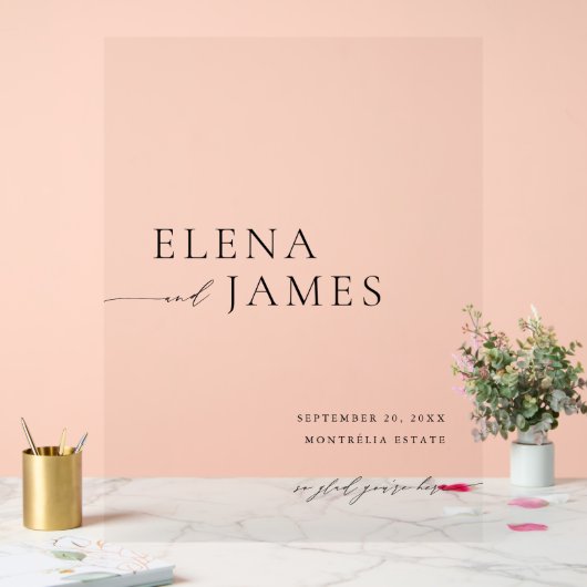 Acryl Moderne Minimale Bruiloft Welkomstbord Acryl Bord (Huwelijk)