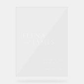 Acryl Moderne Minimale Bruiloft Welkomstbord Acryl Bord (Voorkant)