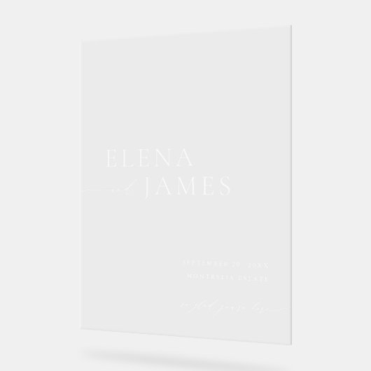 Acryl Moderne Minimale Bruiloft Welkomstbord Acryl Bord (Hoek)