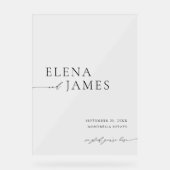 Acryl Moderne Minimale Bruiloft Welkomstbord Bord (Voorkant)