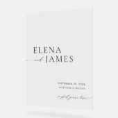 Acryl Moderne Minimale Bruiloft Welkomstbord Bord (Hoek)