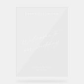 Acryl Moderne Minimale Bruiloft Welkomstbord Bord (Voorkant)