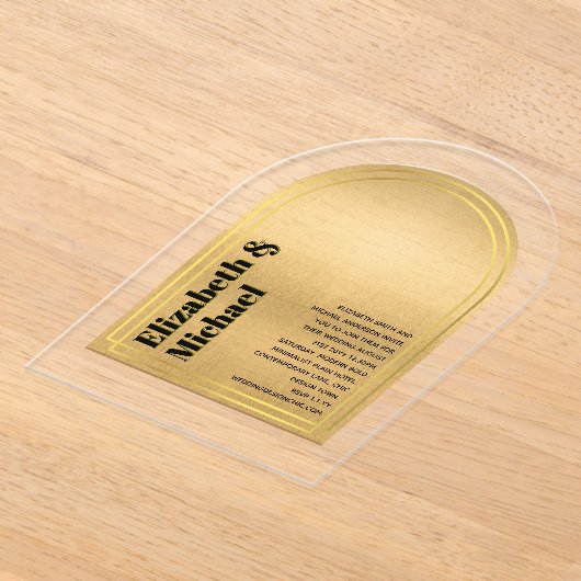 Acryl Moderne Minimalistische Eenvoudige Vetgedruk Acryl Uitnodigingen (Laagn)