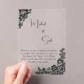 Acryl moderne minimalistische kant bruiloft uitnod acryl uitnodigingen (Insitu (Draagbaar))