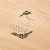 Acryl moderne minimalistische kant bruiloft uitnod acryl uitnodigingen (Laagn)