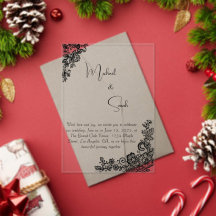 Acryl moderne minimalistische kant bruiloft uitnod