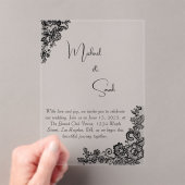 Acryl moderne minimalistische kant bruiloft uitnod uitnodigingen (Insitu (Draagbaar))