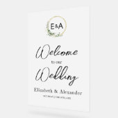 Acryl Monogram Bloemen Welkom Party Sign Acryl Bord (Hoek)