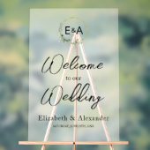 Acryl Monogram Bloemen Welkom Party Sign Bord (Neutraal)