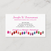 Acryl Nails Artiest Make-up Roze Blauw Visitekaartje (Achterkant)