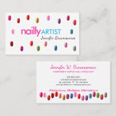 Acryl Nails Artiest Make-up Roze Blauw Visitekaartje (Voorkant / Achterkant)