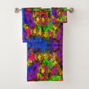 Acryl Neon Kleuren Verfspatten Spat Abstract Bad Handdoek