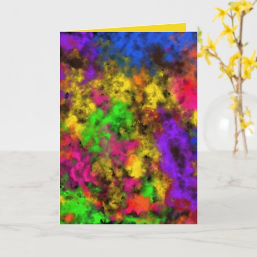 Acryl Neon Kleuren Verfspatten Spat Abstract Kaart (Gele Bloem)
