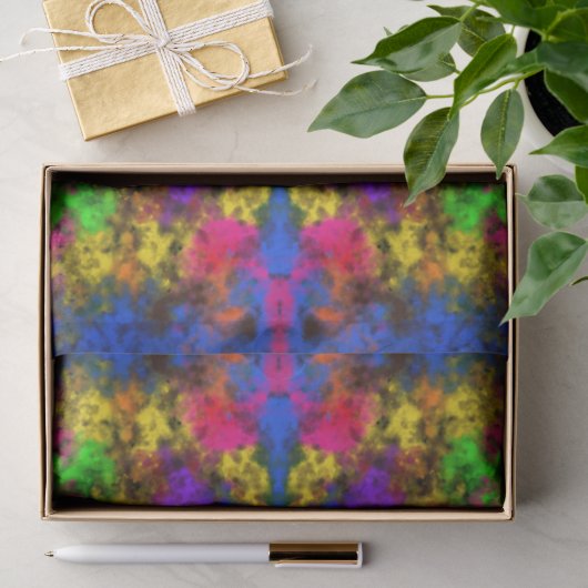 Acryl Neon Kleuren Verfspatten Spat Abstract Tissuepapier (Geschenk)