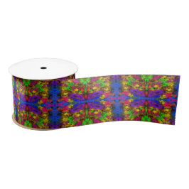 Acryl Neon Kleuren Verfspatten Spetters Abstract Satijnen Lint