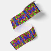 Acryl Neon Kleuren Verfspatten Spetters Abstract Satijnen Lint (Achterkant)