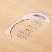 ACRYL NIKAH WALIMA Gold Text Elegant Islamic Acryl Uitnodigingen (Laagn)