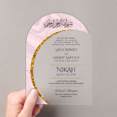 ACRYL NIKAH WALIMA Gold Text Elegant Islamic Acryl Uitnodigingen (Insitu (Draagbaar))