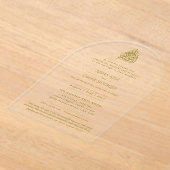 ACRYL NIKAH WALIMA Gold Text Elegant Islamic Acryl Uitnodigingen (Laagn)