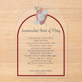 Acryl Onbevlekt Hart van Maria Gebed Kaart Acryl Uitnodigingen