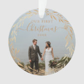 Acryl onze eerste kerstOrnamenten - Goud Ornament (voorkant)