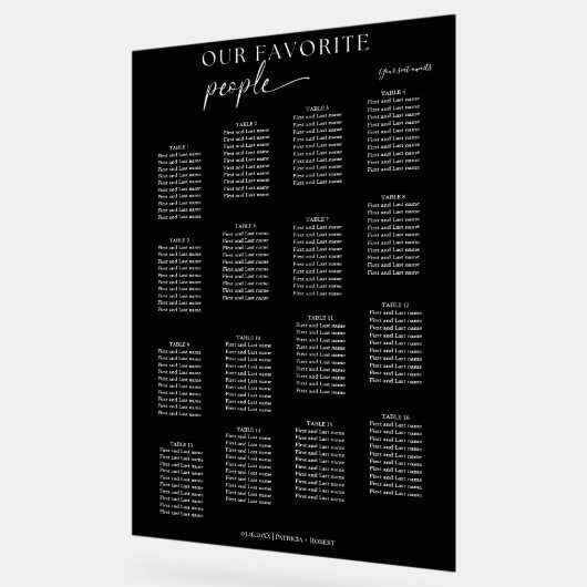 Acryl Onze Favoriete Mensen Bruiloft Zitting Grafi Acryl Bord (Hoek)