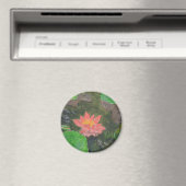 Acryl op doek, roze waterliem magneet (Insitu (Vaatwasser))