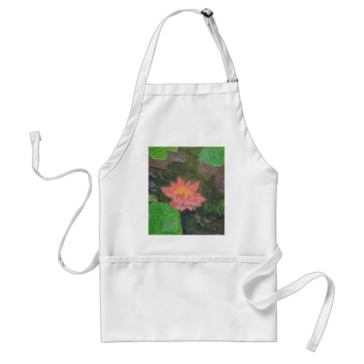 Acryl op doek, roze waterliem standaard schort (Voorkant)