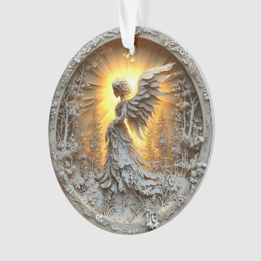 Acryl Ornament gloeiende engel (voorkant)