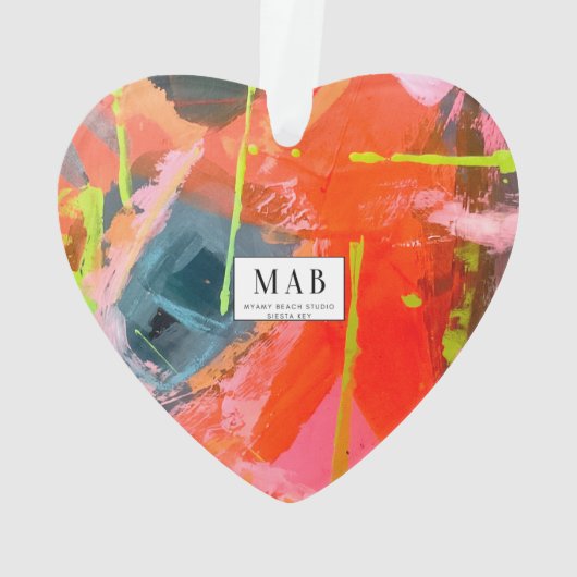 Acryl Ornament met originele abstracte kunst (achterkant)