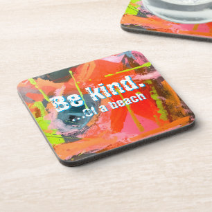 Acryl Ornament met originele abstracte kunst Bier Onderzetter