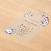 Acryl paarse thema quinceañera acryl uitnodigingen (Laagn)