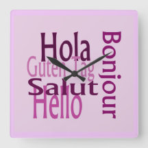 Acryl paarse wandklok