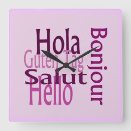 Acryl paarse wandklok