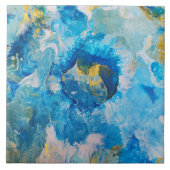 Acryl pour Abstract schilderij - Ocean Foam Tegeltje (Voorkant)