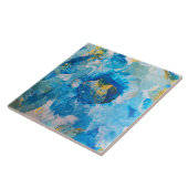 Acryl pour Abstract schilderij - Ocean Foam Tegeltje (Zijkant)