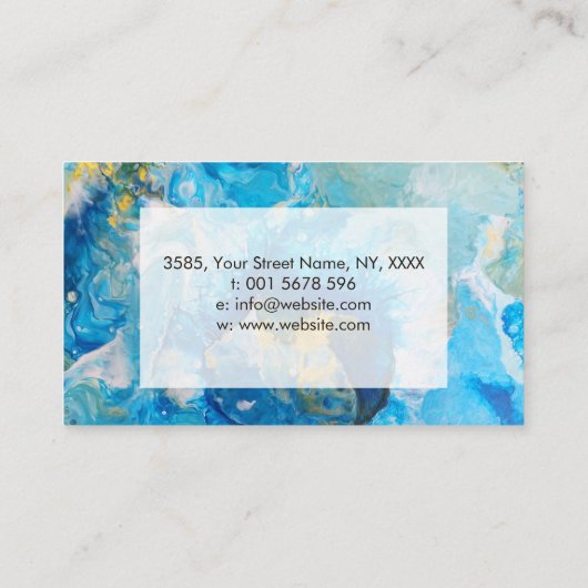 Acryl pour Abstract schilderij - Ocean Foam Visitekaartje (Achterkant)
