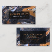 Acryl pour zwarte marmer en Bronze Visitekaartje (Voorkant / Achterkant)