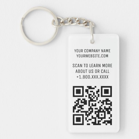 Acryl QR Code Sleutelhanger Business Logo Rechthoe (Voorkant)