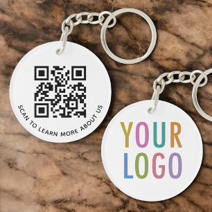 Acryl QR Code Sleutelhanger voor Business Logo Rou