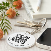 Acryl QR Code Sleutelhanger voor Business Logo Rou (Voorkant Rechts)