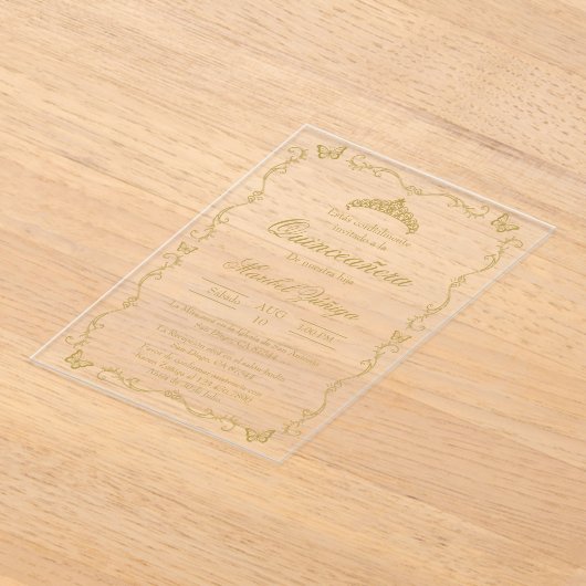 Acryl Quinceanera uitnodiging (Laagn)