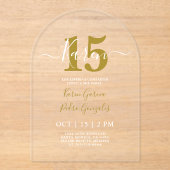 Acryl Quinceanera uitnodiging (Voorkant)