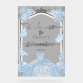 Acryl Quinceanera Welkomstbord | blauwe jurk Bord (Voorkant)
