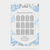 Acryl Quinceanera Zitplaatdiagram Sig | blauwe jur Acryl Bord (Voorkant)