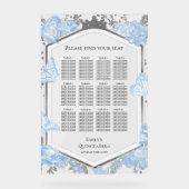 Acryl Quinceanera Zitplaatdiagram Sig | blauwe jur Bord (Voorkant)