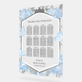 Acryl Quinceanera Zitplaatdiagram Sig | blauwe jur Bord (Hoek)