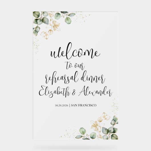 Acryl repetitie diner welkomstbord | groen acryl bord (Voorkant)