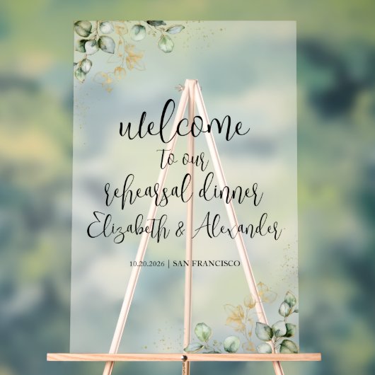 Acryl repetitie diner welkomstbord | groen acryl bord (Neutraal)